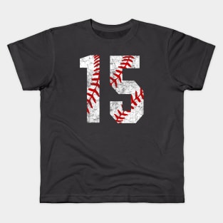 Vintage #15 Baseball Laces Baseball Mom Jersey Love Baseball T-shirt Kids T-Shirt